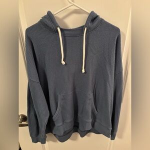 Aerie Women's Slate Blue Waffle Knit Hoodie
